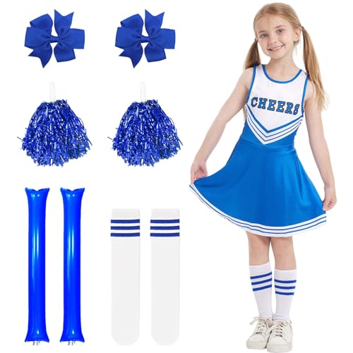 SERTAS Mädchen Cheer Uniformen (Blau, 130) von SERTAS