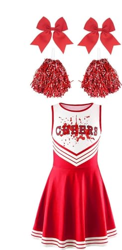 SERTAS Mädchen Cheer Uniformen (Dunkelrot, 120) von SERTAS