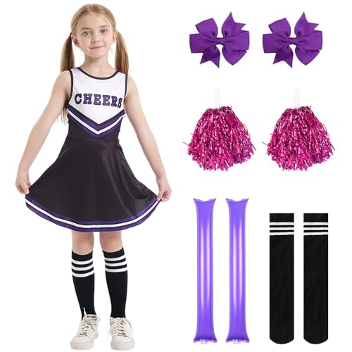 SERTAS Mädchen Cheer Uniformen (Schwarz, 120) von SERTAS