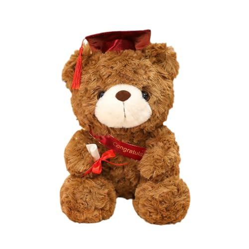 SERTAS Teddy Plüschbär mit Graduation Hut und Zeremoniengürtel,Bachelor Geschenk,25cm Bär Kuscheltier,Bestandene Prüfung Geschenk,Abitur Geschenke,Bachelor Deko (2) von SERTAS