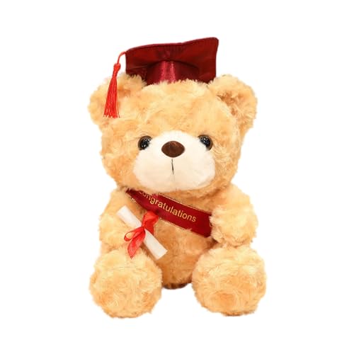 SERTAS Teddy Plüschbär mit Graduation Hut und Zeremoniengürtel,Bachelor Geschenk,25cm Bär Kuscheltier,Bestandene Prüfung Geschenk,Abitur Geschenke,Bachelor Deko (5) von SERTAS