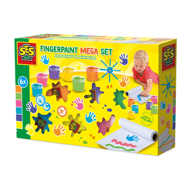 SES Creativ® Fingerfarbe Mega-Set 6 Farben x 110 ml von SES Creativ