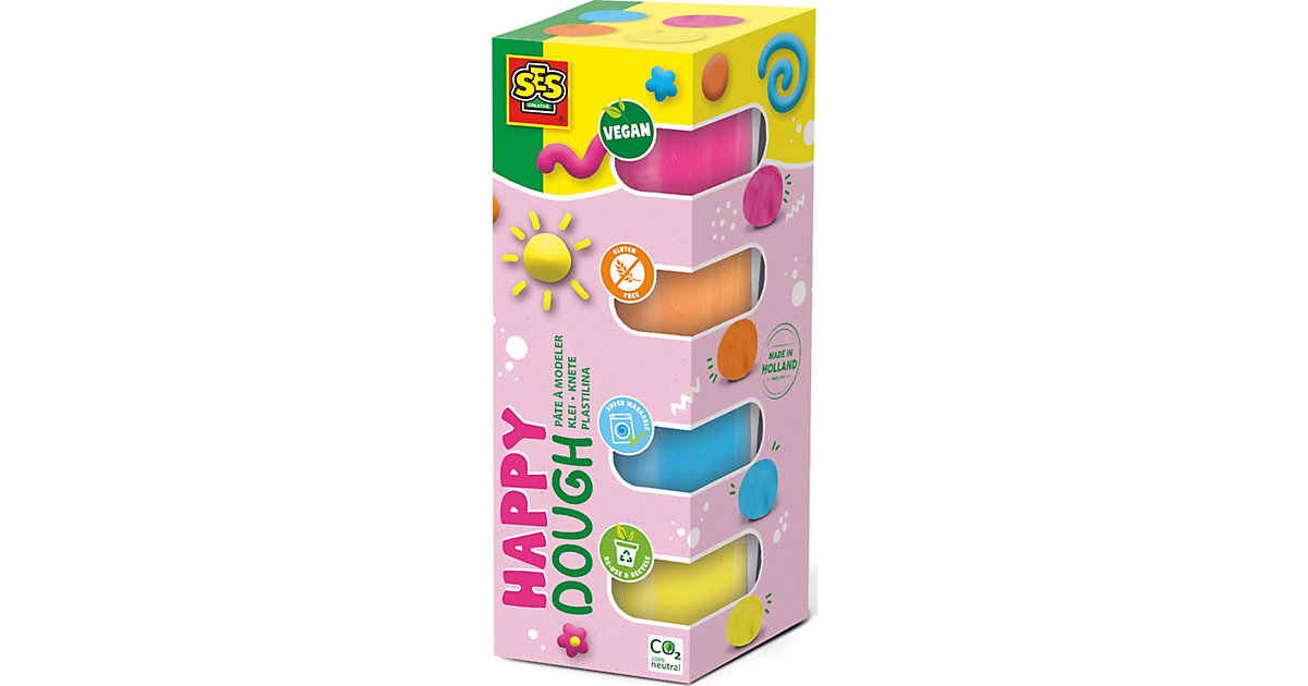 Feel good Knete - Happy (4x90gr) bunt von SES Creative