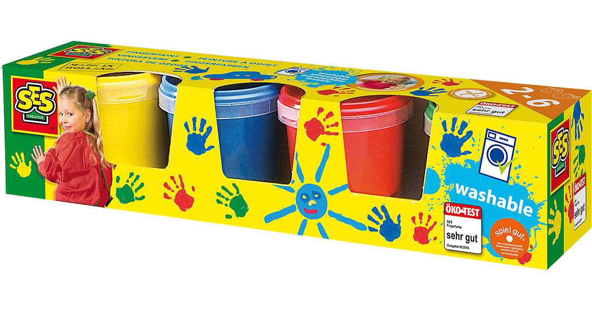 Fingerfarben Basic, 4 x 150 ml von SES Creative
