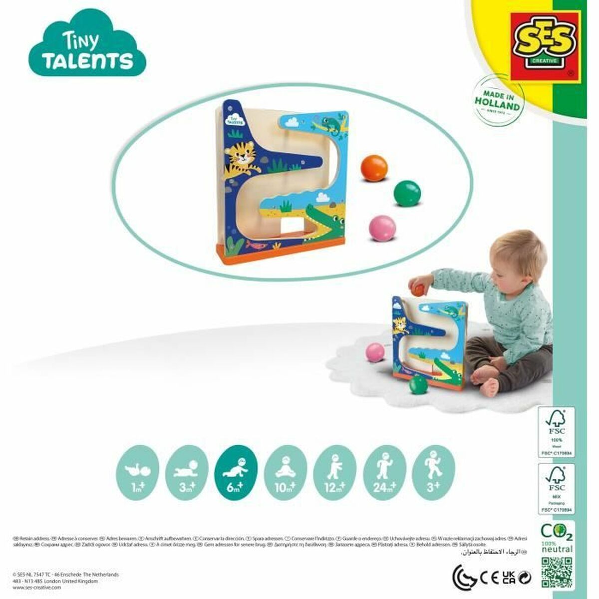 Lernspiel SES Creative Wooden ball circuit von SES Creative