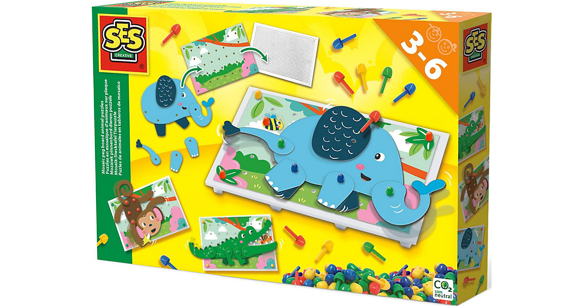 Mosaik-Stecktafel Tierpuzzle von SES Creative