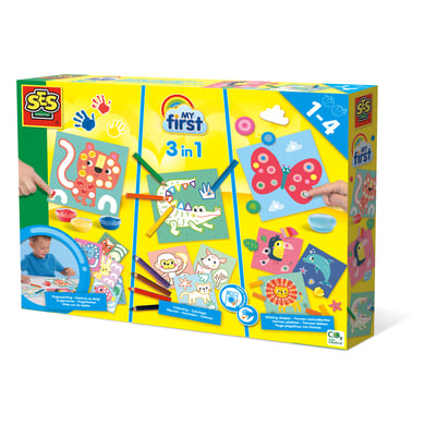 SES Creativ® My first 3-in-1 Fingerfarben, Ausmalen und Formen kleben von SES Creativ