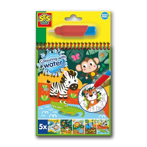 SES Creative 00131 Wasser-Malbuch Safari - Mit wiederverwendbarem Wasserstift - Klecksfrei Malen - Wiederverwendbare Seiten - Für Kinder Ab 3 Jahren SES Creative 00131 Wasser-Malbuch Safari - Mit wiederverwendbarem Wasserstift - Klecksfrei Malen - Wiederverwendbare Seiten - Für Kinder Ab 3 Jahren von SES Creative