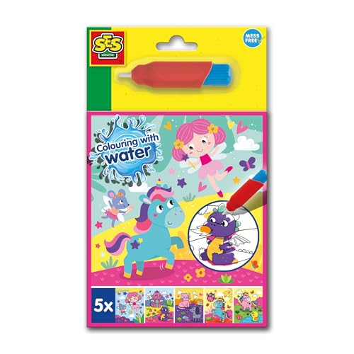 SES Creative 00133 Malbuch Wasserfarben Fantasie - Mit wiederverwendbarem Wasserstift - Klecksfrei Malen - Wiederverwendbare Seiten - Für Kinder Ab 3 Jahren SES Creative 00133 Malbuch Wasserfarben Fantasie - Mit wiederverwendbarem Wasserstift - Klecksfrei Malen - Wiederverwendbare Seiten - Für Kinder Ab 3 Jahren von SES Creative