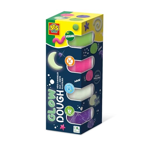 SES Creative 00516 Feel Good Knete-Glow (4x90gr), Mehrfarbig von SES Creative