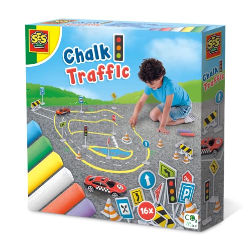 SES Creative 02203 - Verkehrs-Kreide Set, Straßenmalkreide mit Verkehrsschildern für Kinder, diverse Farben SES Creative 02203 - Verkehrs-Kreide Set, Straßenmalkreide mit Verkehrsschildern für Kinder, diverse Farben von SES Creative