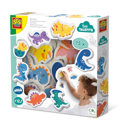 SES Creative | Schaumstoff Dinosaurier Badespielzeug | 15 schwimmende Bunte Dinos | Sensorische Aktivität für Babys ab 12 Monaten | Dino Lernen | Einfach zu verstauen | Baby Badegeschenkidee SES Creative | Schaumstoff Dinosaurier Badespielzeug | 15 schwimmende Bunte Dinos | Sensorische Aktivität für Babys ab 12 Monaten | Dino Lernen | Einfach zu verstauen | Baby Badegeschenkidee von SES Creative