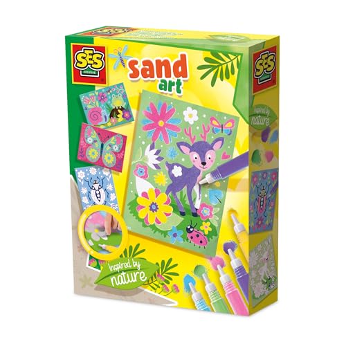 SES Creative 14037 Bunte Sandkunst - Inspired by Nature - Kreatives Bastelset für Kinder ab 3 Jahren - Enthält Alles für kreativen Spaß - Perfekt für kleine Künstler von SES Creative