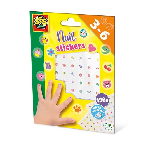 SES Creative 14044 Fingernagelsticker für Kinder, 198 Sticker, Wasserlöslich von SES Creative