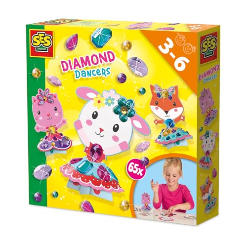 SES Creative 14048 Diamant-Tänzerinnen - Bastelset für Papier-Tanzpuppen - Verzieren mit 65 Diamantstickern - Für Kinder Ab 3 Jahren SES Creative 14048 Diamant-Tänzerinnen - Bastelset für Papier-Tanzpuppen - Verzieren mit 65 Diamantstickern - Für Kinder Ab 3 Jahren von SES Creative