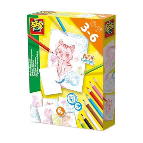 SES Creative 14051 Zauberkratzkarten - Kratzkunst für Kinder mit Buntstiften - Malbuch - 6 Ausmalseiten - Kratzblock - Für Kinder Ab 3 Jahren SES Creative 14051 Zauberkratzkarten - Kratzkunst für Kinder mit Buntstiften - Malbuch - 6 Ausmalseiten - Kratzblock - Für Kinder Ab 3 Jahren von SES Creative