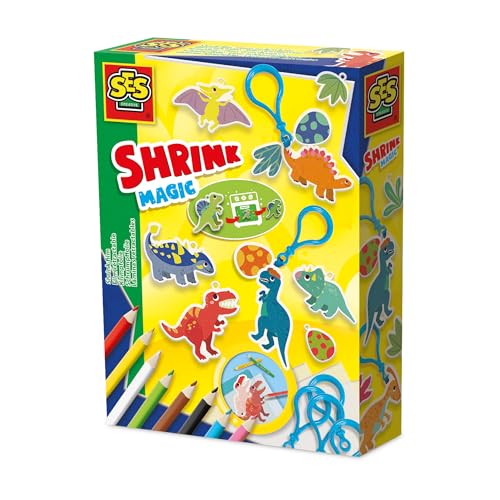 SES Creative 14294 Schrumpffolie - Dino-Schlüsselanhänger - Kreatives Bastelset für Kinder ab 5 Jahren - Gestalte und schrumpfe Designs im Ofen - Perfekt zum Basteln und Spielen SES Creative 14294 Schrumpffolie - Dino-Schlüsselanhänger - Kreatives Bastelset für Kinder ab 5 Jahren - Gestalte und schrumpfe Designs im Ofen - Perfekt zum Basteln und Spielen von SES Creative