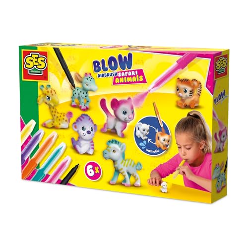 SES Creative 14335 Luftdruckstifte - Safari Tiere - Kreatives Bastelset für Kinder ab 5 Jahren - Verziere Safari-Figuren mit Luftdruckstiften - Waschbar für endlosen Spaß SES Creative 14335 Luftdruckstifte - Safari Tiere - Kreatives Bastelset für Kinder ab 5 Jahren - Verziere Safari-Figuren mit Luftdruckstiften - Waschbar für endlosen Spaß von SES Creative