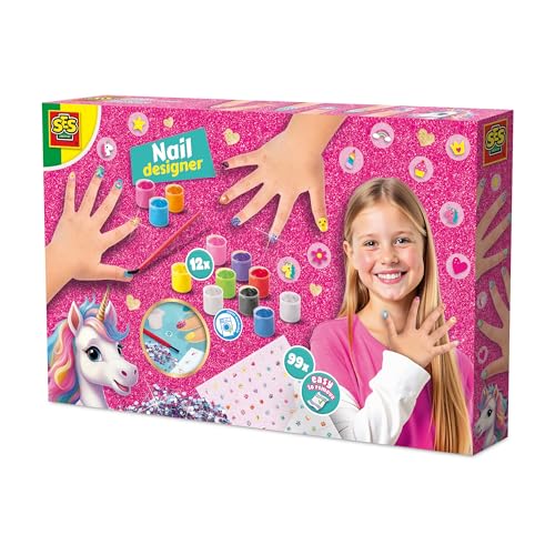 SES Creative 14729 Einhorn-Nageldesigner - Kreatives Set für Kinder ab 6 Jahren - Enthält Nagellacke und Glitzersteine - Perfekt für Nagelkunst von SES Creative