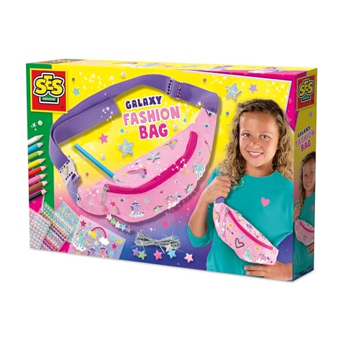 SES Creative 14774 Galaktische Bauchtasche - Gestalte eine rosafarbene Tasche mit Stickern und Perlen - Perfekt für kreative Mode SES Creative 14774 Galaktische Bauchtasche - Gestalte eine rosafarbene Tasche mit Stickern und Perlen - Perfekt für kreative Mode von SES Creative