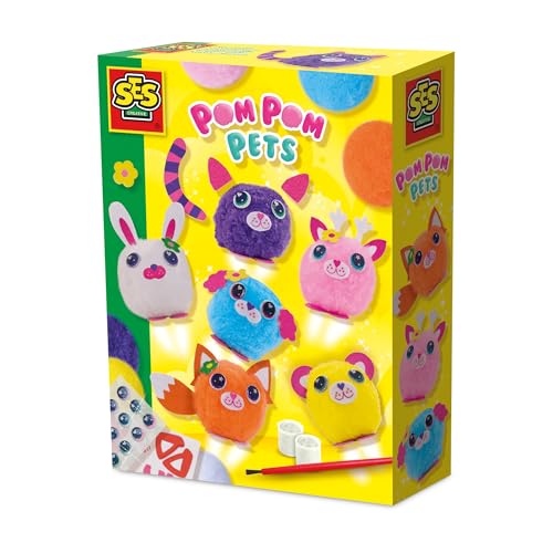 SES Creative 14789 Pompon-Freunde - Kreatives Bastelset für Kinder ab 3 Jahren - Erstelle süße Tiere mit Pompons, Filz und Kleber - Perfekt für Bastelspaß SES Creative 14789 Pompon-Freunde - Kreatives Bastelset für Kinder ab 3 Jahren - Erstelle süße Tiere mit Pompons, Filz und Kleber - Perfekt für Bastelspaß von SES Creative