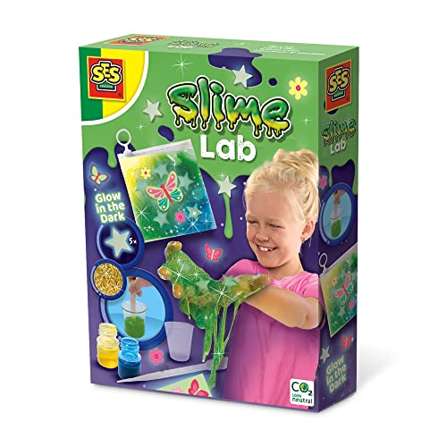 SES Creative 15015 - Slime lab - Glow in The Dark, Schleim mischen, Leicht auswaschbar von SES Creative