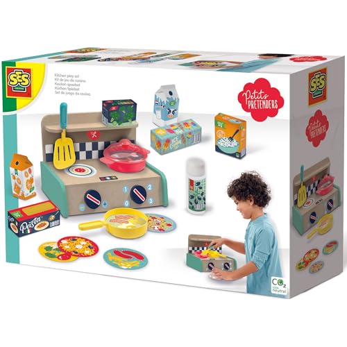SES Creative 18008 Holz Küchen Spielset für Kinder - Rollenspiel und Lernspielzeug Küchen-Set von SES Creative