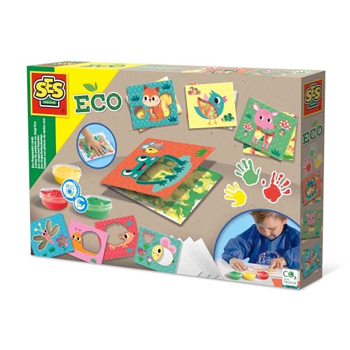 SES Creative 24925 Eco Fingerfarbenkarten, Diverse Farben von SES Creative