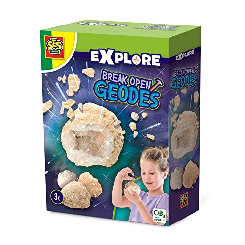 SES Creative 25079 - Geoden aufbrechen - Entdecke echte Mineralien - Geowissenschaftliches Spielzeug für Kinder von SES Creative