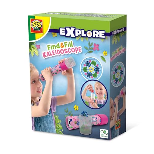 SES Creative 25205 Kaleidoskop zum Selbstbefüllen - Entdeckerspielzeug für draußen, Rosa von SES Creative