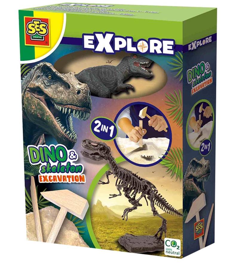 SES Creative Ausgrabung - Erkunden - T-Rex und Skelett - SES Creative - One Size - Dinosaurier von SES Creative