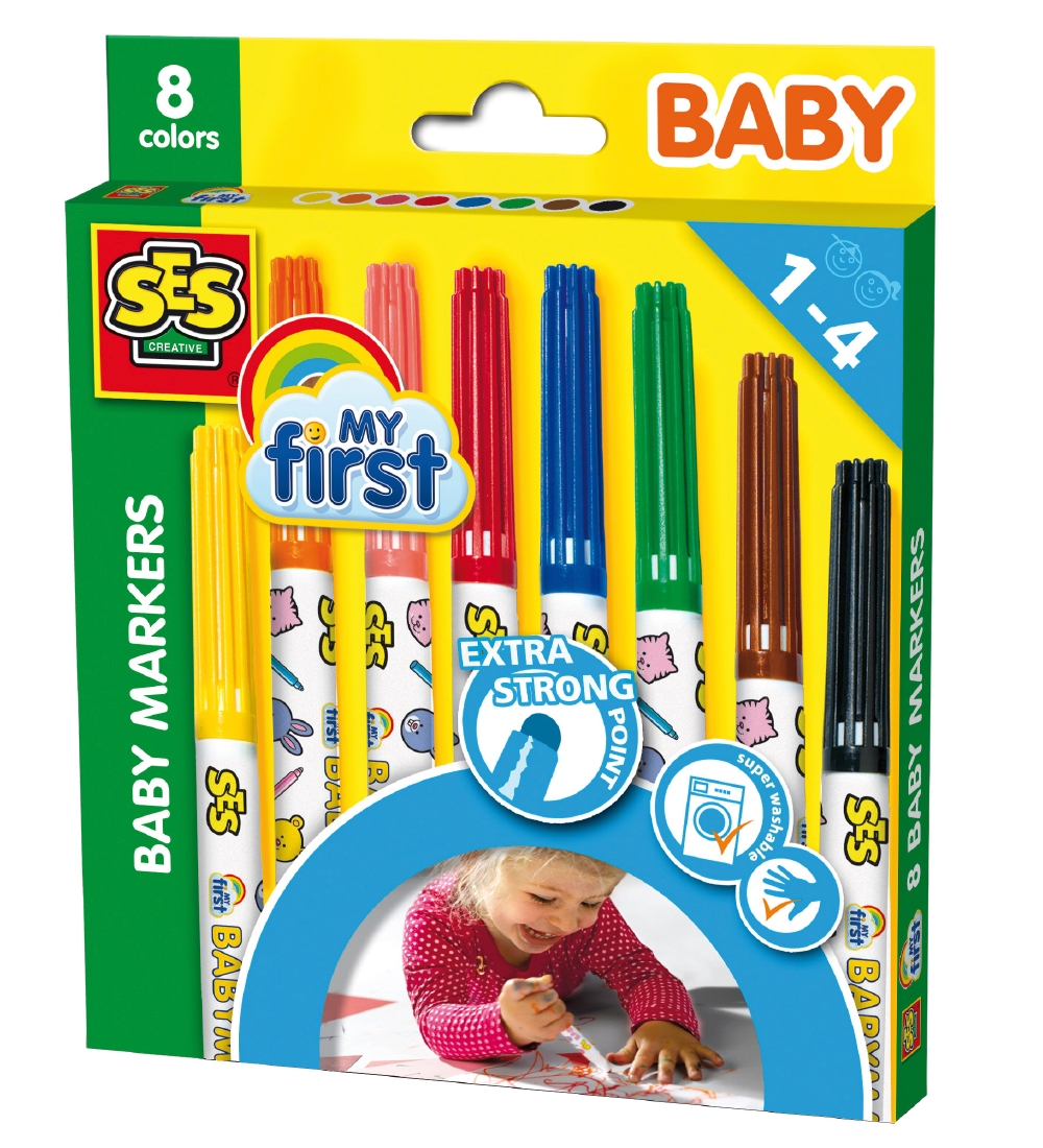 SES Creative - Babyfarben - 8 Farben - SES Creative - One Size - Filzstifte SES Creative - Babyfarben - 8 Farben - SES Creative - One Size - Filzstifte von SES Creative