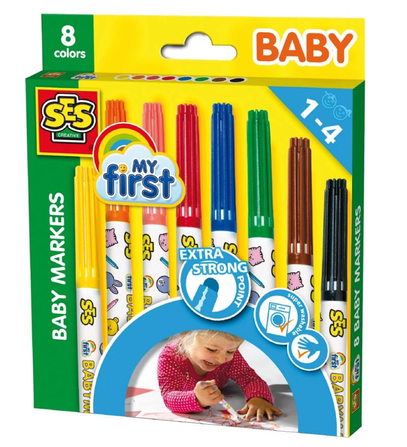 SES Creative - Babyfarben - 8 Farben - SES Creative - One Size - Filzstifte SES Creative - Babyfarben - 8 Farben - SES Creative - One Size - Filzstifte von SES Creative