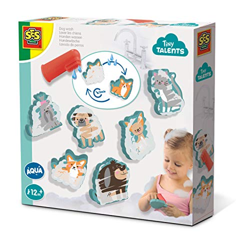 SES Creative | Badespielzeug Hunde zum Waschen | Babys Ab 12 Monaten | Magische Tiere aus waschbarem Schaumstoff | Sensorische Aktivität Baden | Lernspielzeug Hygiene | Geschenkidee Baby Mädchen Junge SES Creative | Badespielzeug Hunde zum Waschen | Babys Ab 12 Monaten | Magische Tiere aus waschbarem Schaumstoff | Sensorische Aktivität Baden | Lernspielzeug Hygiene | Geschenkidee Baby Mädchen Junge von SES Creative