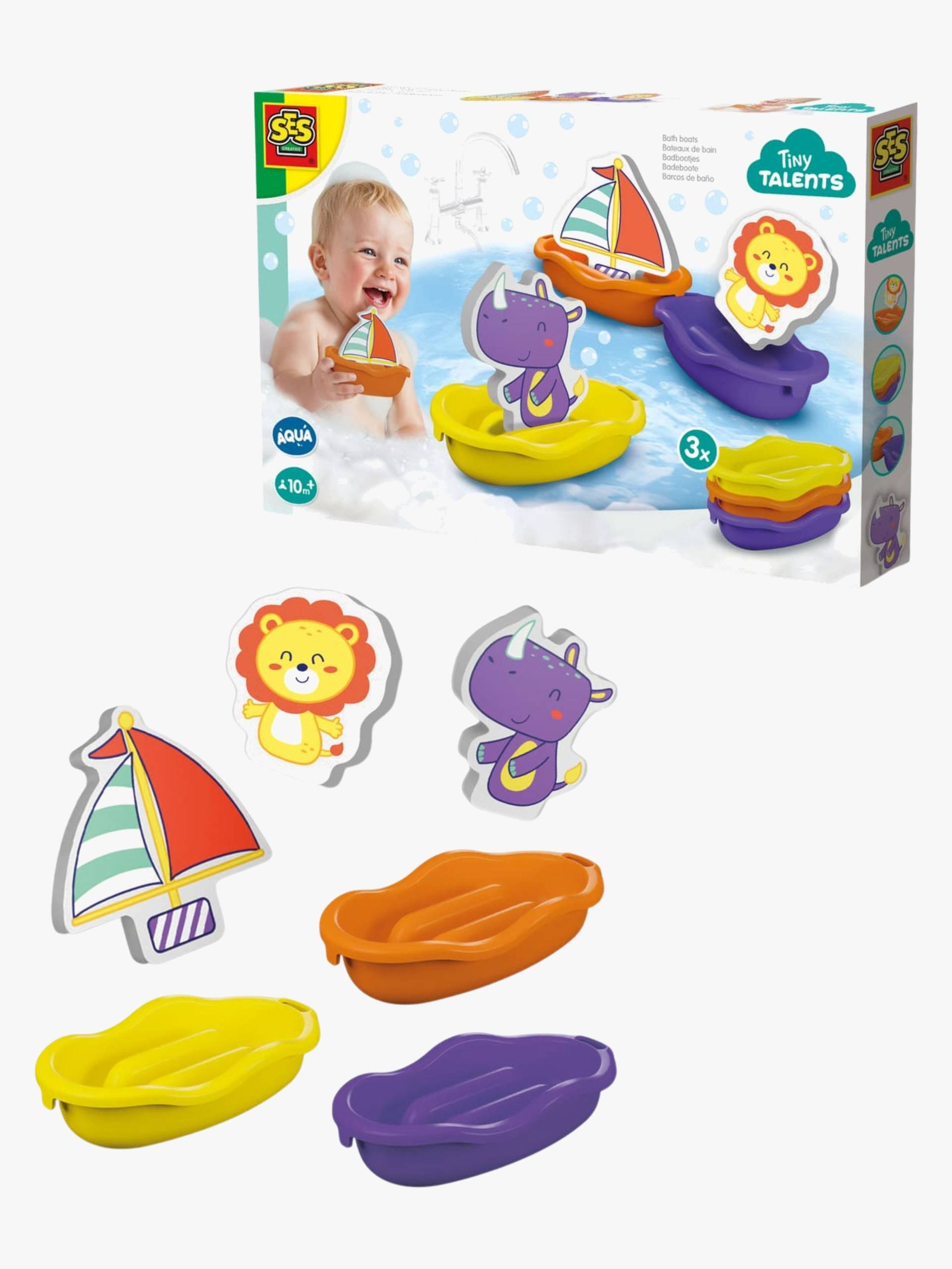 SES Creative Badespielzeug-Set Boote mit Schaumtieren von SES Creative