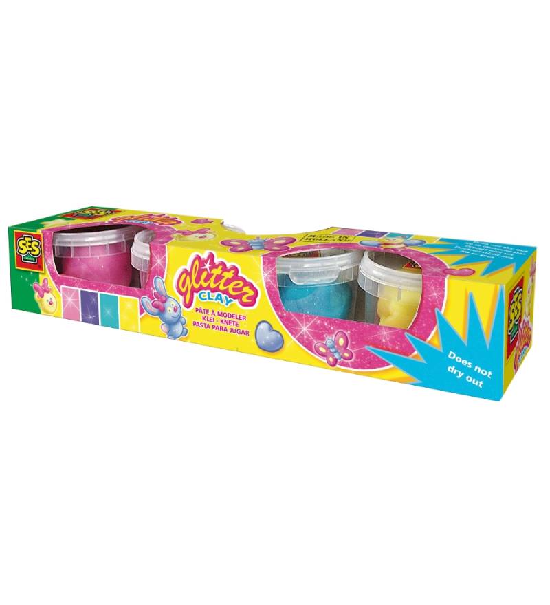 SES Creative Knete - 4x90 g - Glitzer - SES Creative - One Size - Knete von SES Creative