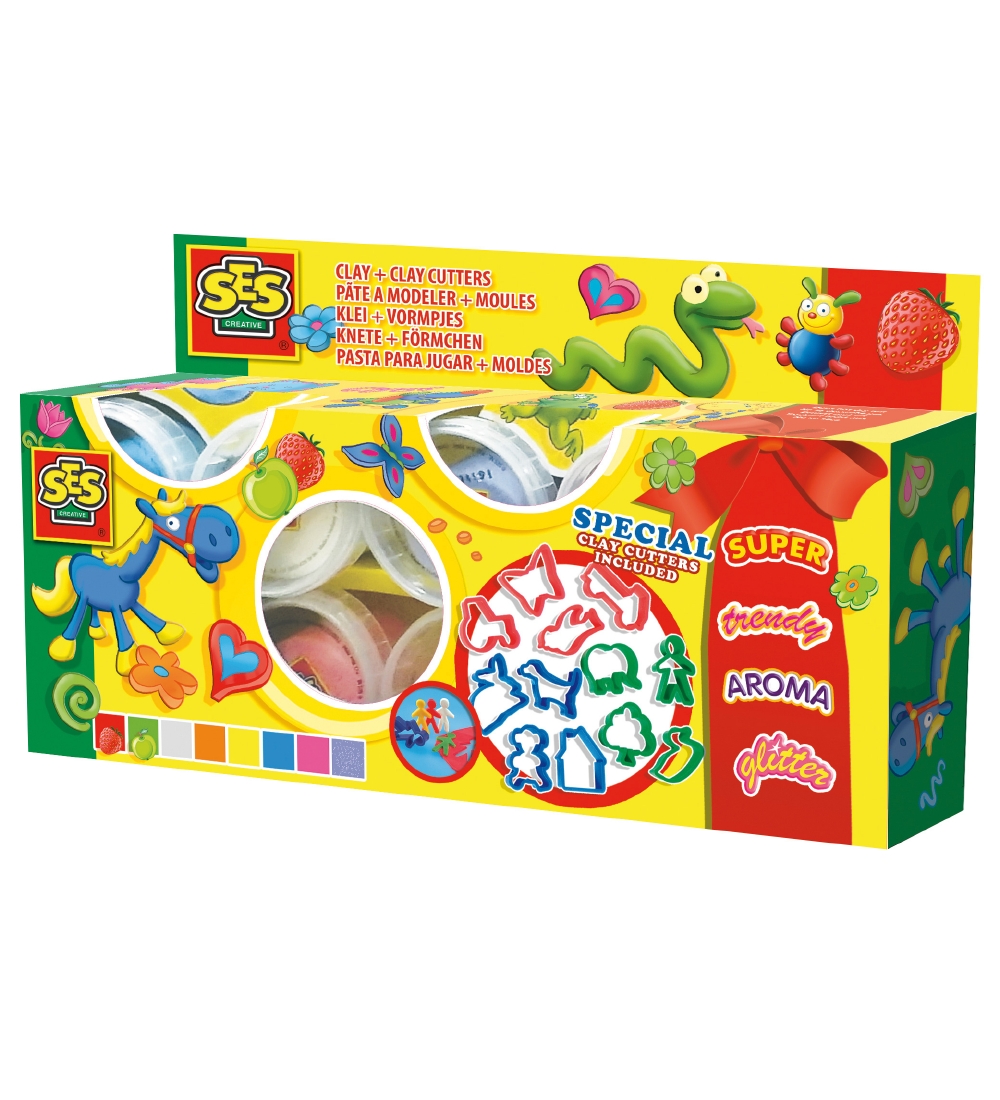 SES Creative Knete - 8 Farben m. Extrudern/Duft/Glitzer - SES Creative - One Size - Knete SES Creative Knete - 8 Farben m. Extrudern/Duft/Glitzer - SES Creative - One Size - Knete von SES Creative