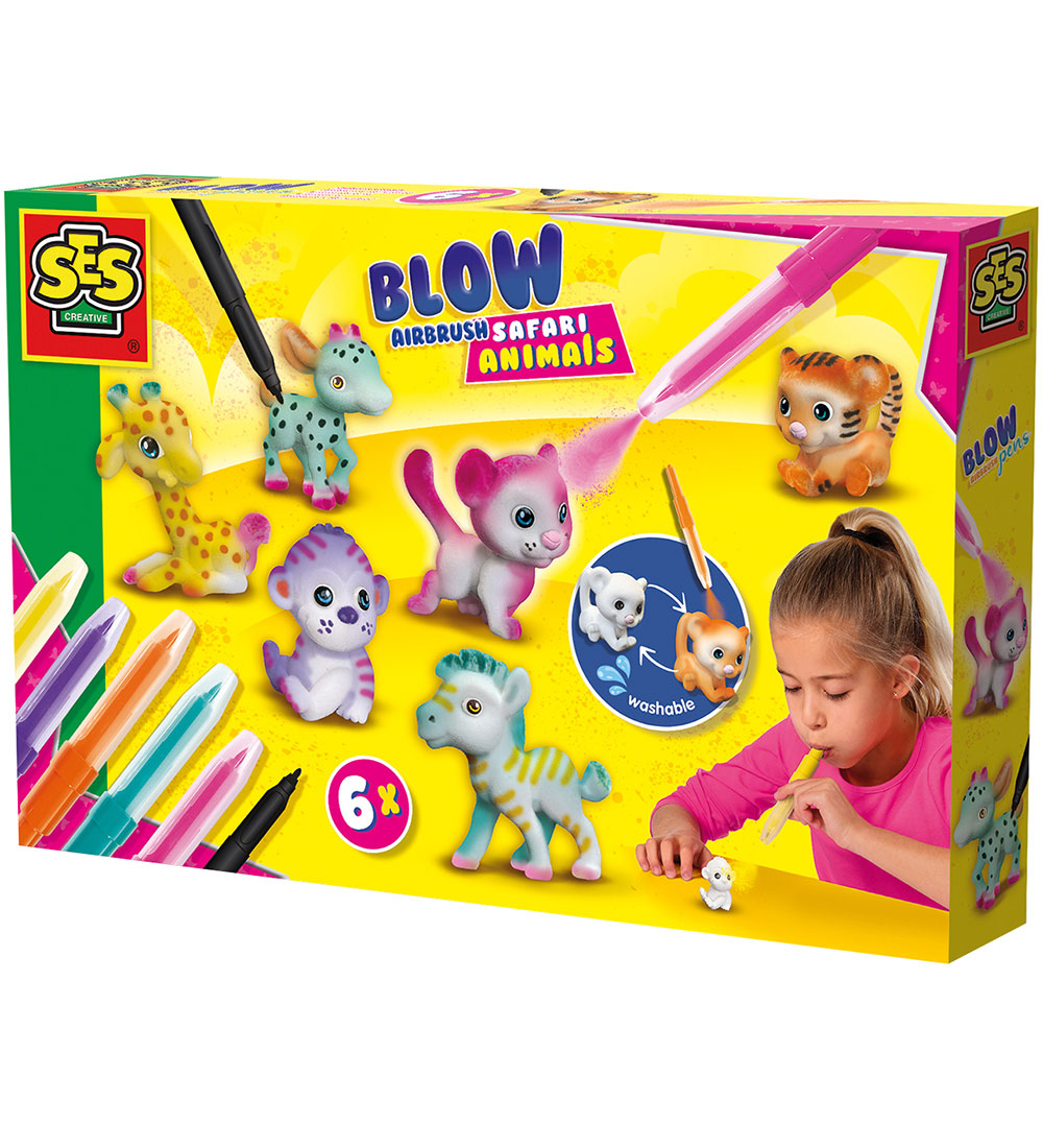 SES Creative Kreatives Spielset - Pustestifte - Safari - SES Creative - One Size - Kreatives Spielset von SES Creative