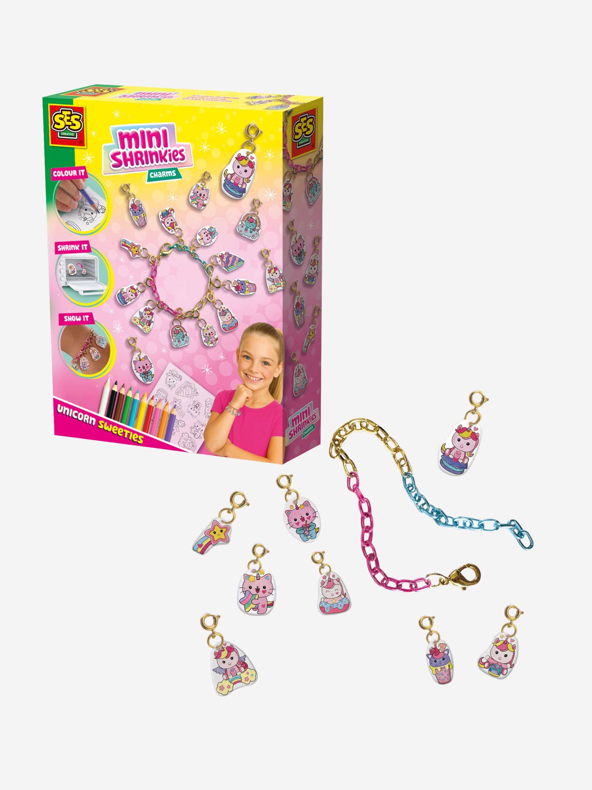SES Creative Mini Shrinkies Bastelset Anhänger Einhörner von SES Creative