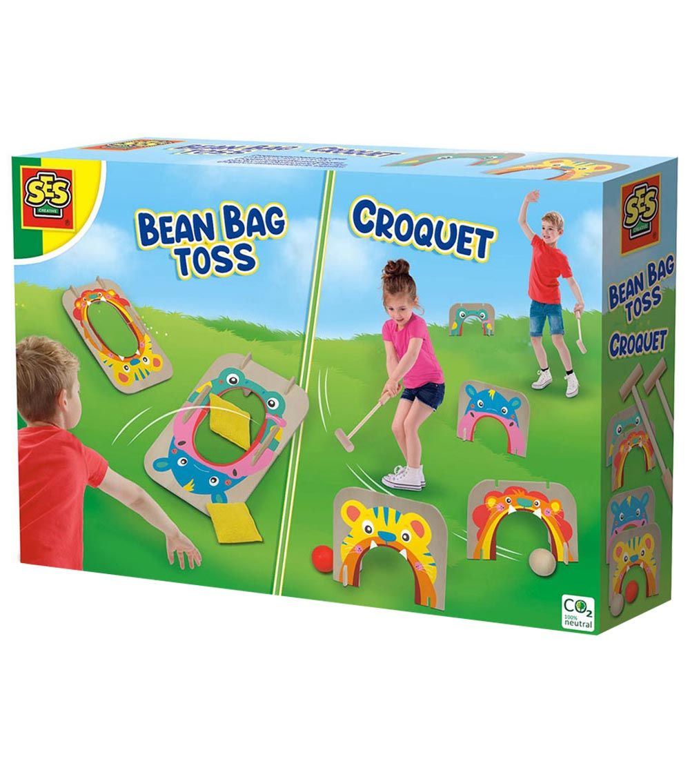 SES Creative Outdoor Games - Krocket und Sitzsackwurf - SES Creative - One Size - Spiele von SES Creative