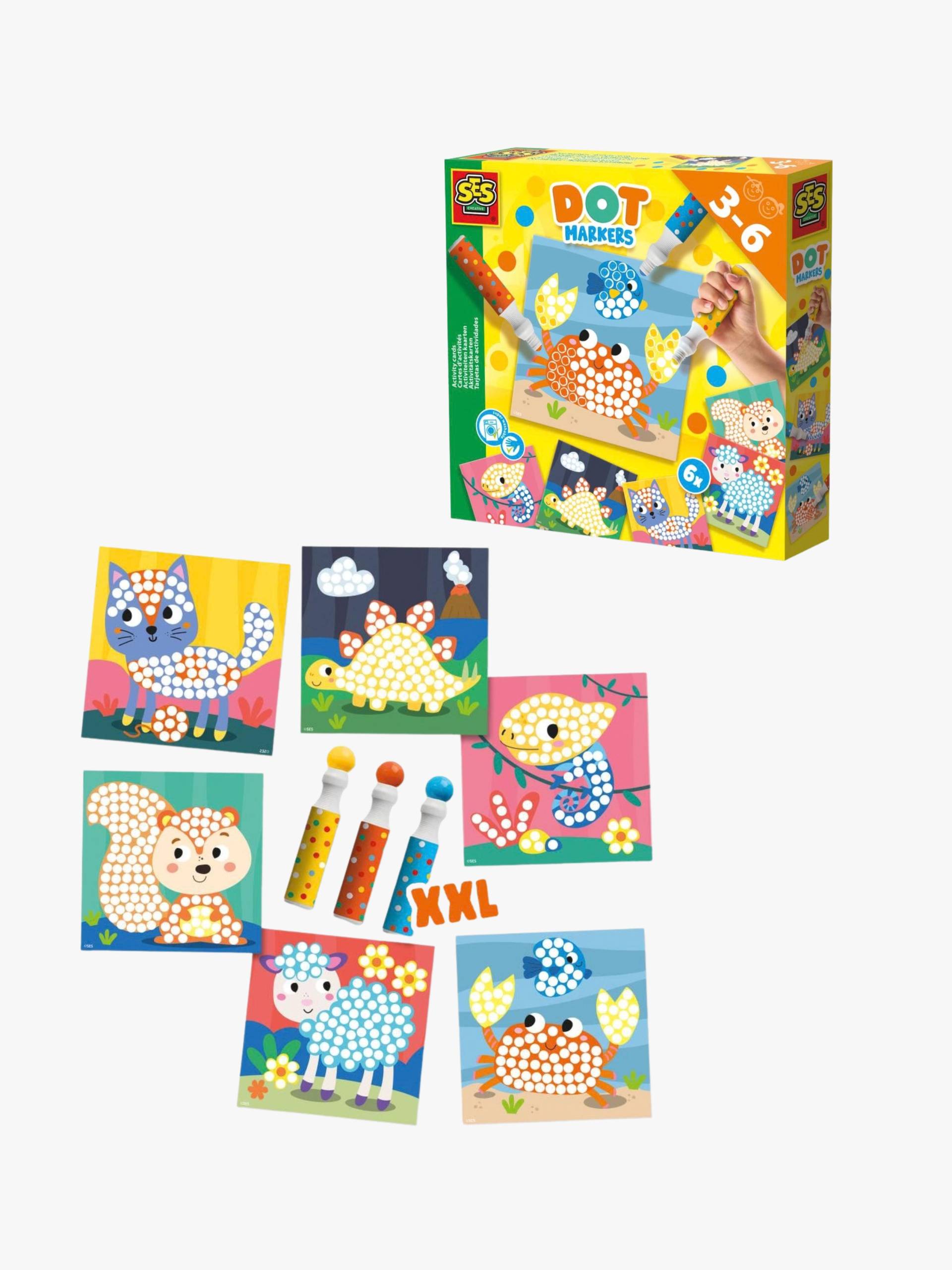 SES Creative Punkte-Marker XXL 3er-Pack mit Aktivitätskarten von SES Creative