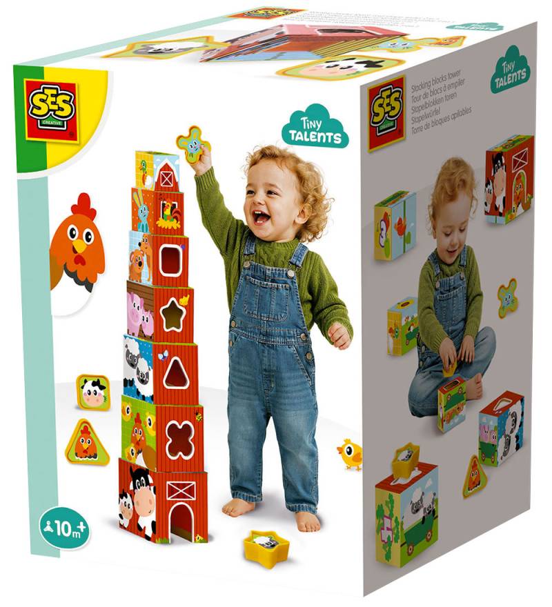 SES Creative Stapelklötze Und Steckspiel - 2-I-1 - Bauernhoftier - SES Creative - One Size - Bauklötze SES Creative Stapelklötze Und Steckspiel - 2-I-1 - Bauernhoftier - SES Creative - One Size - Bauklötze von SES Creative