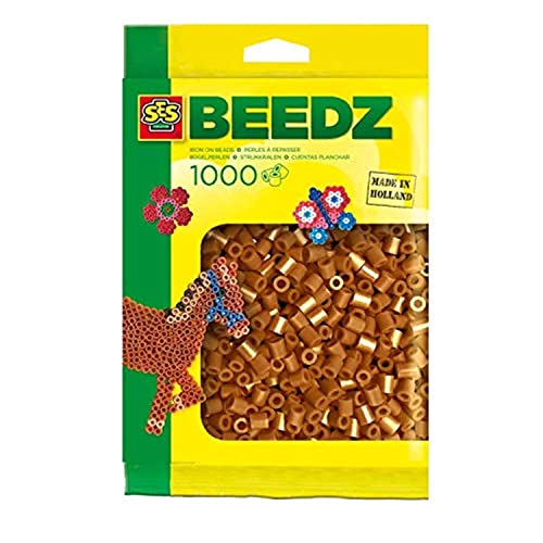 SES SES00705 Bügelperlen für Kinder, Braun, 1000 Stück, L von SES Creative