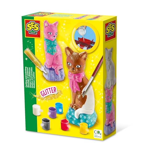 SES Creative 01218 Gips Gießen Bastelset Katze, Tier-Bastelset für Kinder, Diverse Farben SES Creative 01218 Gips Gießen Bastelset Katze, Tier-Bastelset für Kinder, Diverse Farben von SES Creative