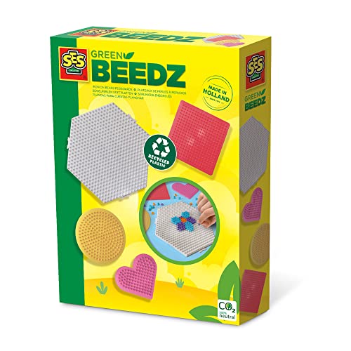 SES Creative 06403 Green Beedz-Bügelperlen Stiftplatten 4X Sortiert, One Size von SES Creative