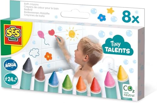 SES Creative | Baby Badestifte | 8 kräftige Farben | Kinder Badewannen-Zeichen | Kreatives Badespiel | Waschbare Badekreide | Leicht zu reinigen | Geschenkidee Baby 2 Jahre von SES Creative