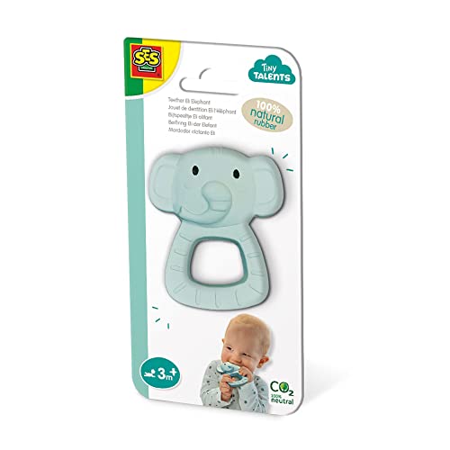 SES Creative 13163 Beißring Eli der Elefant-100% Naturkautschuk, Multi, Einheitsgröße von SES Creative