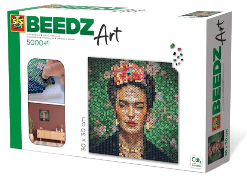 SES Creative Beedz Art - Frida Kahlo Bügelperlen Set – 5000 Perlen, 4 Stecktafeln, Kunsthandwerk Set, Geeignet ab 12 Jahren von SES Creative