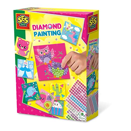 SES Creative 14119 Diamanten Mosaike, Funkelndes Bastelset für Kinder, Einfache Diamant-Kunst Diamond Painting Kinder von SES Creative