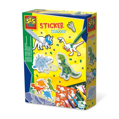 SES Creative 14282 Sticker Maker Dinos, Diverse Farben, Mittel von SES Creative